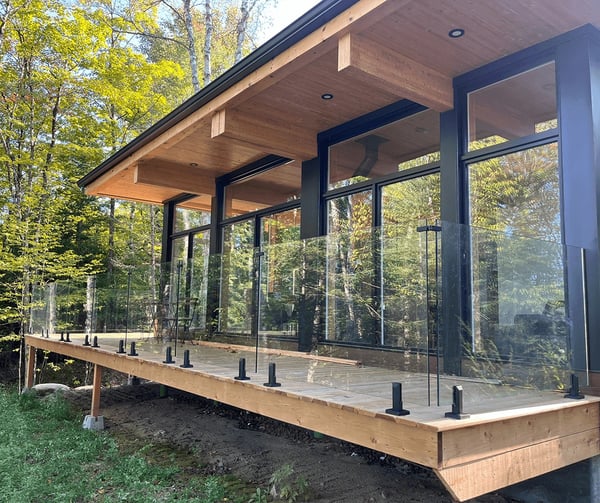 garde corps verre chalet